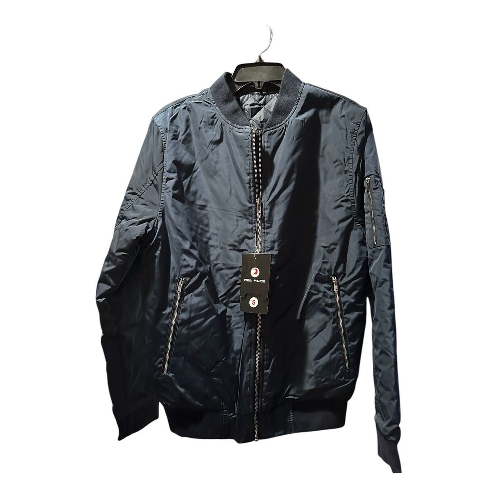 Red Face Men's Jacket Size Small Full Zip Navy Blue Bomber Style New With Tags